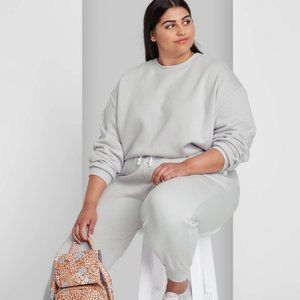 Wild Fable - Women's Plus Size Cropped Light Gray Sweatshirt - Size 3X